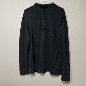 Smith + Rogue Pima Cotton Henley Shirt Men’s Large Black Long Sleeve